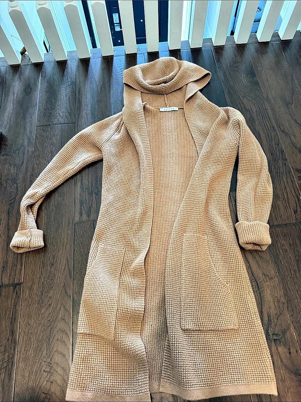 Brown hooded Sweater cardigan coat